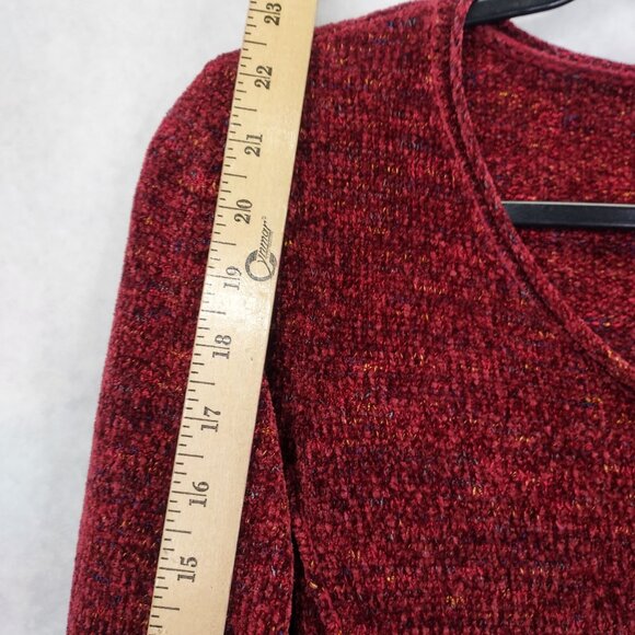 Habitat Sweater Women's Small Confetti Swing Pullover Red Fleck Knit Roll Hem - Picture 11 of 12